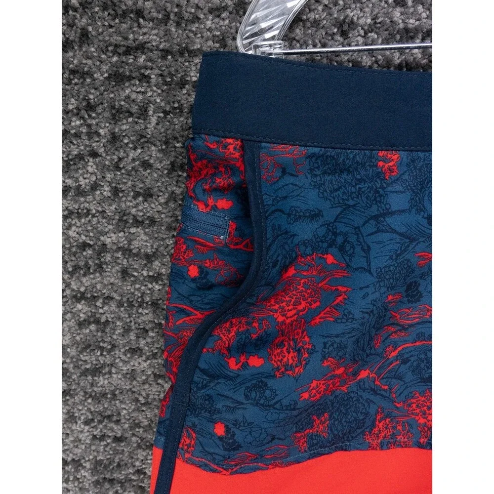 Helly Hansen Board Shorts Mens Large Blue Red Floral Print Belted Beach Surf